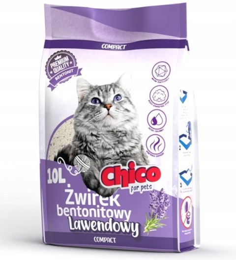 CHICO Żwirek bentonitowy Compact Lawenda 10l