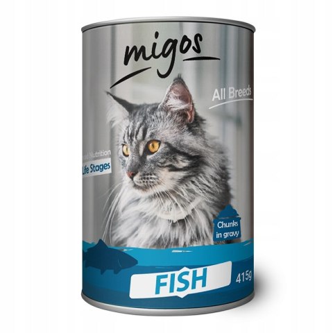 Migos Cat Fish dla kotów dorosłych 415g x 24