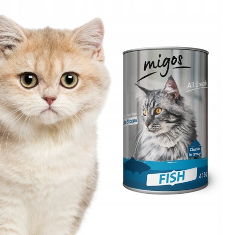 Migos Cat Fish dla kotów dorosłych 415g x 24