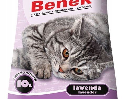 Żwirek dla kota bentonitowy Super Benek STANDARD Lawendowy 10l