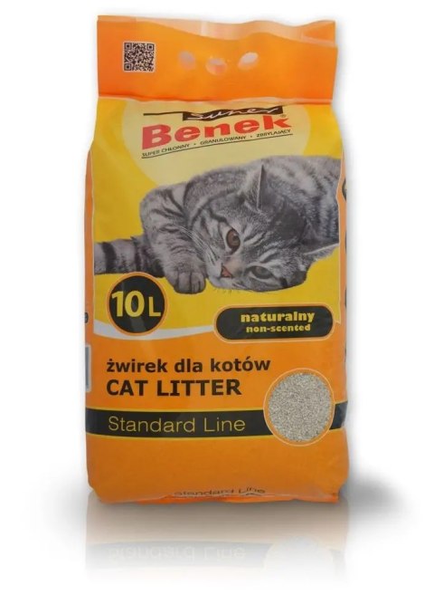 Żwirek dla kota bentonitowy Super Benek STANDARD naturalny 10l