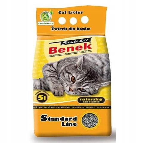 Żwirek dla kota bentonitowy Super Benek STANDARD naturalny 10l