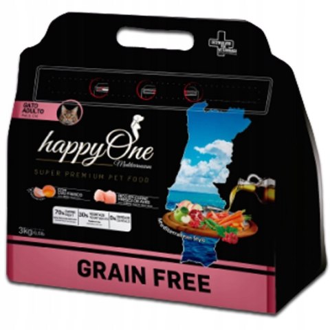 HappyOne Grain-Free Mediterraneum Cat 3Kg koty dorosłe