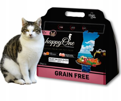 HappyOne Grain-Free Mediterraneum Cat 3Kg koty dorosłe