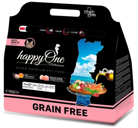 HappyOne Grain-Free Mediterraneum Cat 3Kg koty dorosłe