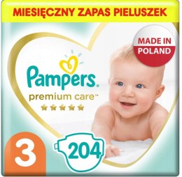 PAMPERS Pieluchy Premium Care 3 Midi 204 szt