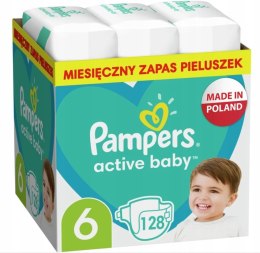 Pampers Pieluchy Active Baby 6 monthly box 128 szt
