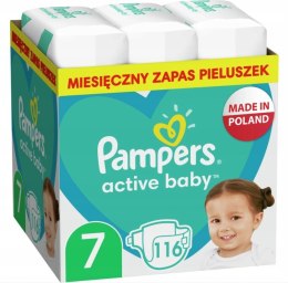 Pampers Pieluchy Active Baby 7 monthly box 116 szt