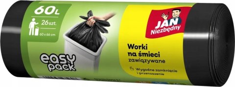 JAN NIEZBĘDNY WORKI EASY-PACK CZARNE 60L 26 SZTUK