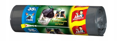 Jan Niezbędny Magnum Flex Strong WORKI NA ŚMIECI z taśmą mocne taśma 15x35L