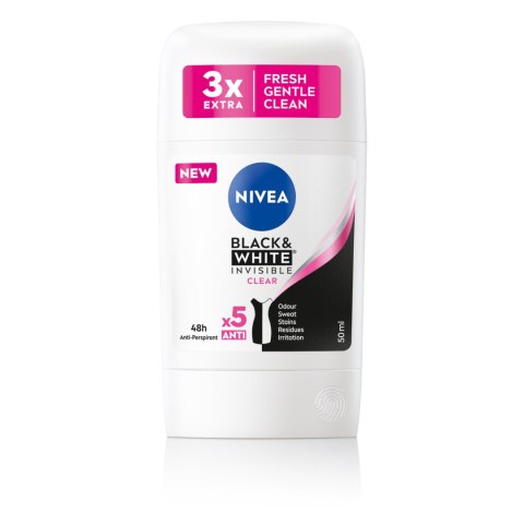 NIVEA Antyperspirant Black&White Clear sztyft