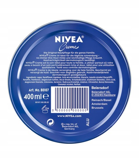 NIVEA Krem nawilżający do ciała twarzy CREME 400ml