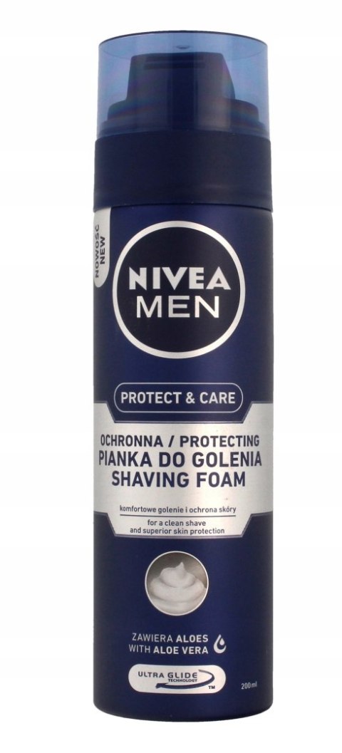 NIVEA MEN Protect & Care Pianka do golenia z aloesem, 200ml