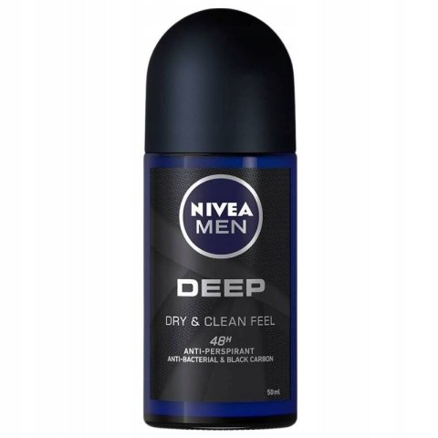 NIVEA Men Deep Dry&Clean Feel Antyperspirant Roll-On, pocenie 50ml