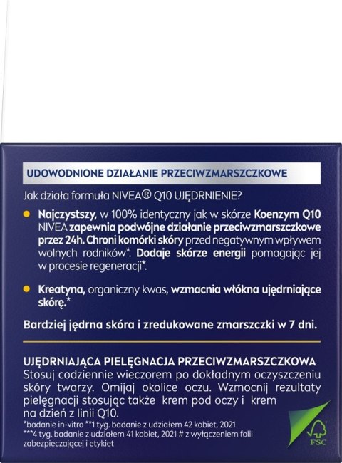 NIVEA Q10 UJĘDRNIENIE Przeciwzmarszczkowy krem na noc, 50 ml