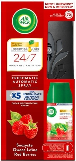 AIR WICK FRESHMATIC Urządzenie + odświeżacz komplet OWOCE LEŚNE 250 ml