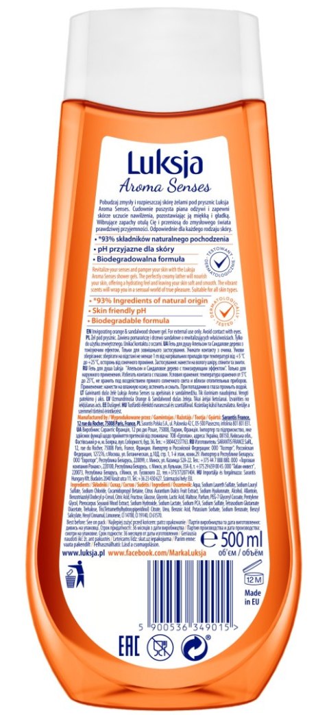 LUKSJA ŻEL POD PRYSZNIC 500ML ORANGE