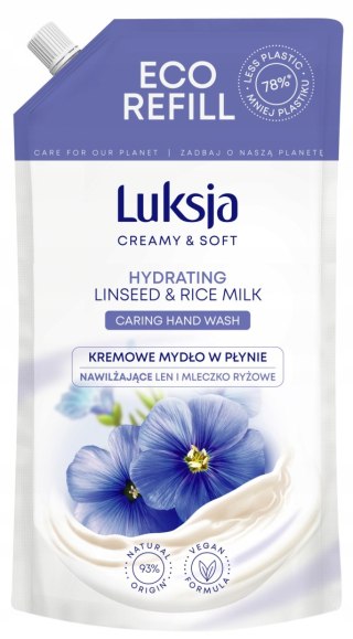 LUKSJA mydło w płynie 900ML ZAPAS/LEN I MLECZKO