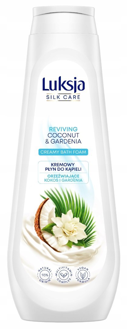 Luksja Silk Care Kremowy płyn do kąpieli orzeźwiające kokos i gardenia 900