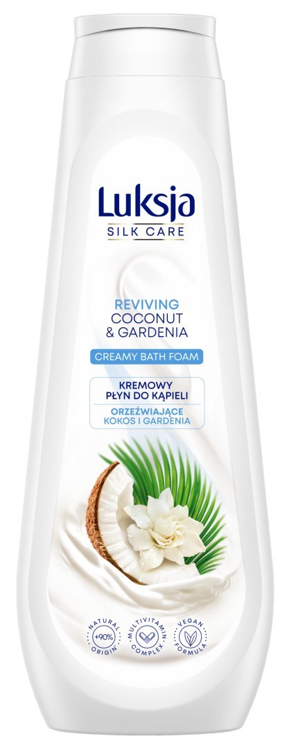 Luksja Silk Care Kremowy płyn do kąpieli orzeźwiające kokos i gardenia 900