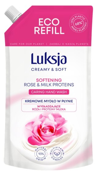 Luksja kremowe mydło w płynie wygładzające róża proteiny mleka rose zapas