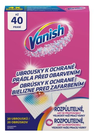 Vanish Chusteczki Wyłapujące Kolory z Prania 40pr