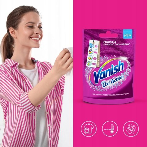 Vanish odplamiacz proszek tkanin kolorowych Oxi Action Pink do koloru 30 g