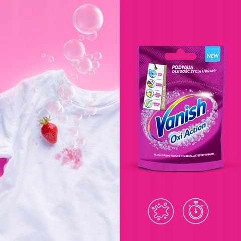 Vanish odplamiacz proszek tkanin kolorowych Oxi Action Pink do koloru 30 g