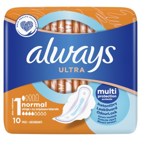 Always Ultra Normal (R1) Ze Skrzydełkami Podpaski 10 Sztuk