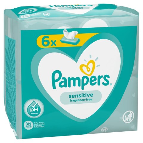 PAMPERS CHUSTECZKI MOKRE SENSITIVE 6 x 52SZT