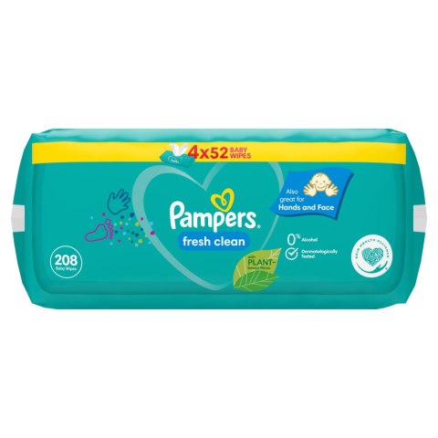 PAMPERS CHUSTECZKI NAWILŻANE FRESH CLEAN 4 x 52 SZT (208 szt)