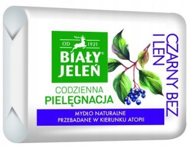 BIAŁY JELEŃ Mydło w kostce czarny bez i len 100 g