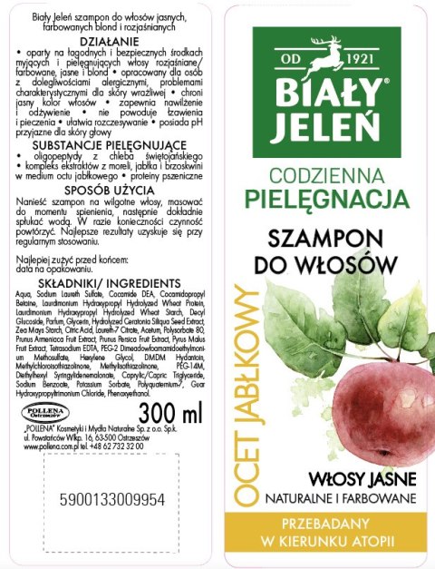 Biały Jeleń szampon do włosów jasnych 300 ml