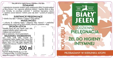 Biały Jeleń żel do higieny intymnej z korą dębu