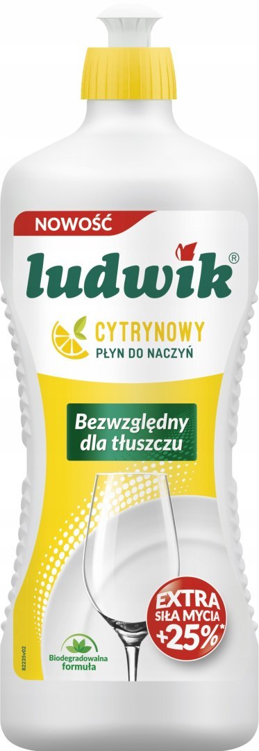 LUDWIK Płyn do Mycia Naczyń Cytrynowy Biodegradowalny 900g