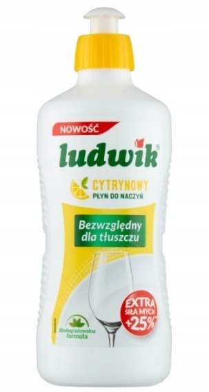 Ludwik, Płyn do mycia naczyń, cytryna, 450 ml