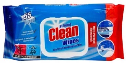 At Home Clean chusteczki czyszczące uniwersalne nawilżane 55 sztuk