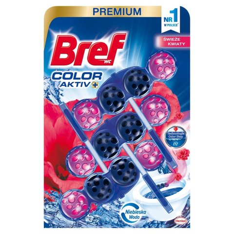 Bref Color Aktiv zawieszka WC Świeże Kwiaty 3x50g