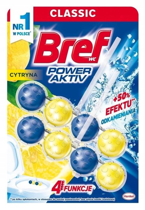 Bref Power Active Lemon Cytryna Kostka do WC 2x50g