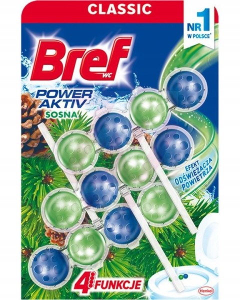 Bref Power Aktiv Zawieszka do Muszli WC Toalety Sosnowy Las 3x50g