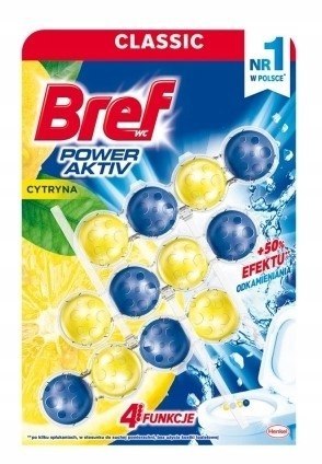 Bref, WC Power Aktiv, Zawieszka, cytryna, 3x 50g