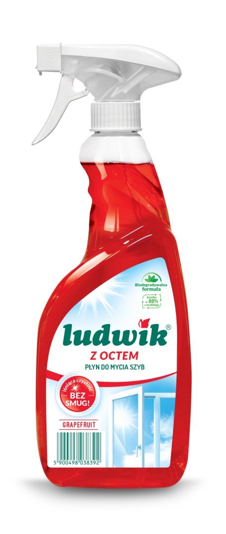 Ludwik Płyn do mycia szyb i glazury z octem 600 ml