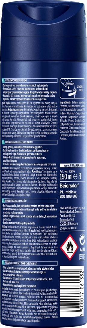 NIVEA MEN DEZODORANT ANTIPERSPIRANT SPRAY MĘSKI Dry Fresh