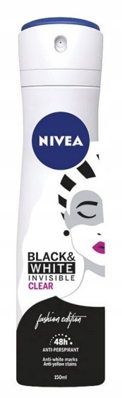 Nivea black&white invisible clear w sprayu 150ml