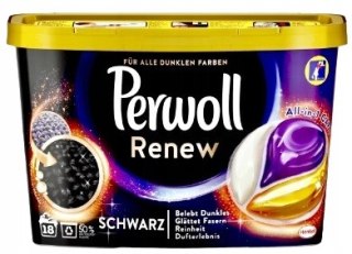 Perwoll Renew Schwarz kapsułki do prania ubrań ciemnych i czarnych 18 szt.