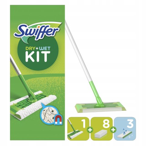 Swiffer mop + 11 wkładów (8 suchych, 3 mokre)