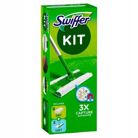 Swiffer mop + 11 wkładów (8 suchych, 3 mokre)