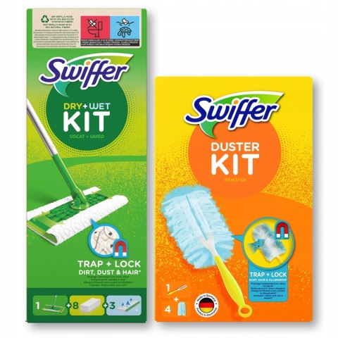 Swiffer mop + 11 wkładów (8 suchych, 3 mokre)