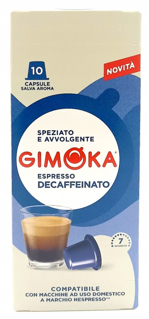 Kapsułki Nespresso GIMOKA SOAVE BEZKOFEINOWA 10szt