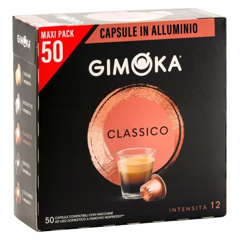 Nespresso Kapsułki Aluminiowe Gimoka Classico x50 Doskonała Włoska Kawa